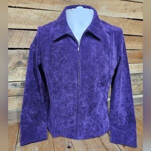 Vintage‎ 80s 90s Christopher & Banks Purple Corduroy Jacket.  Size Petite Small